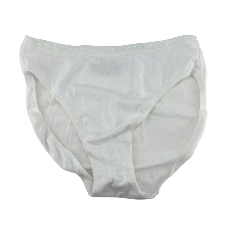 Victoria's Secret Signature Hi Leg Brief Pure White Womens Size Small